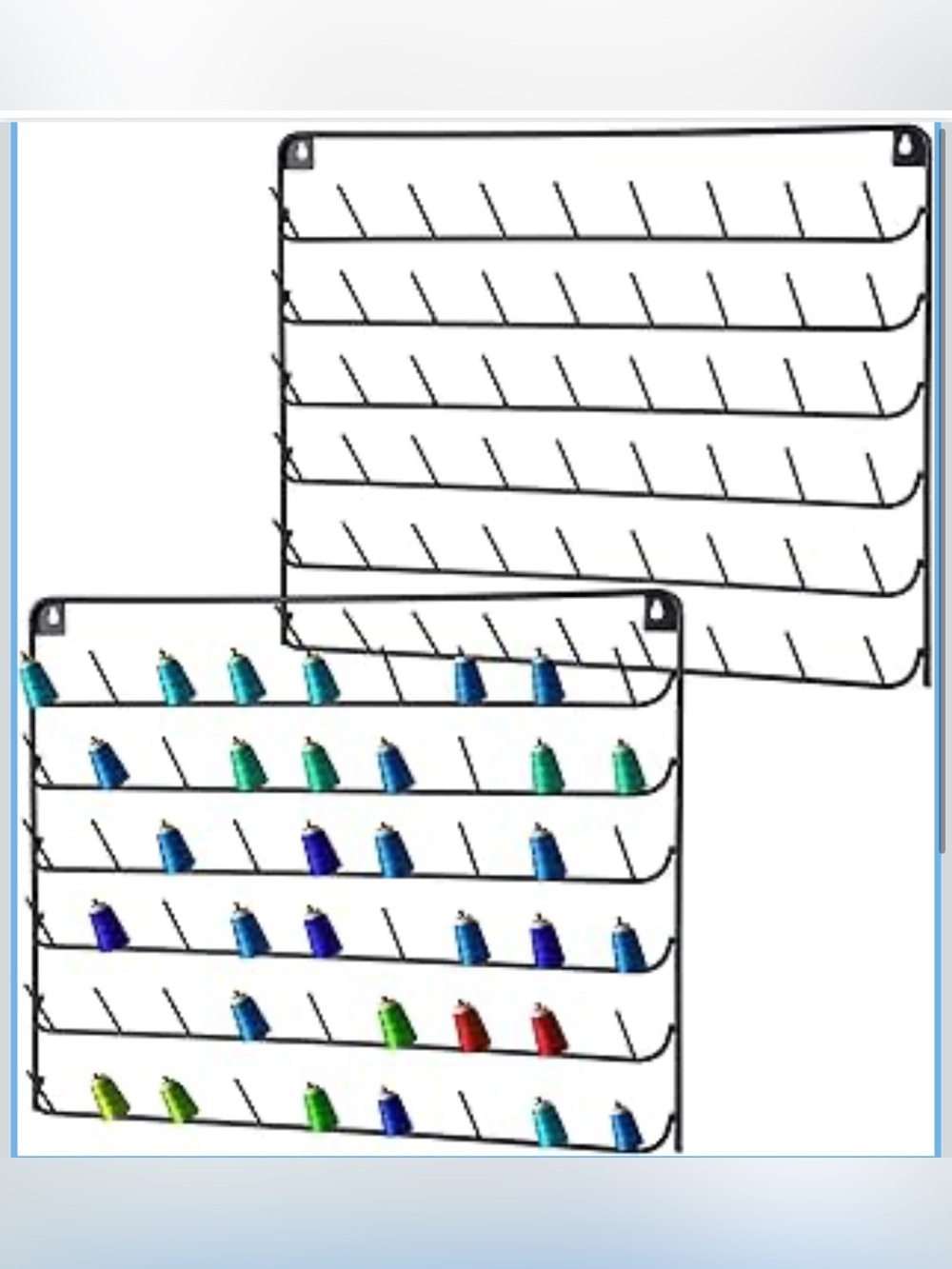 Colorful Thread Spool Wall Rack Organizer